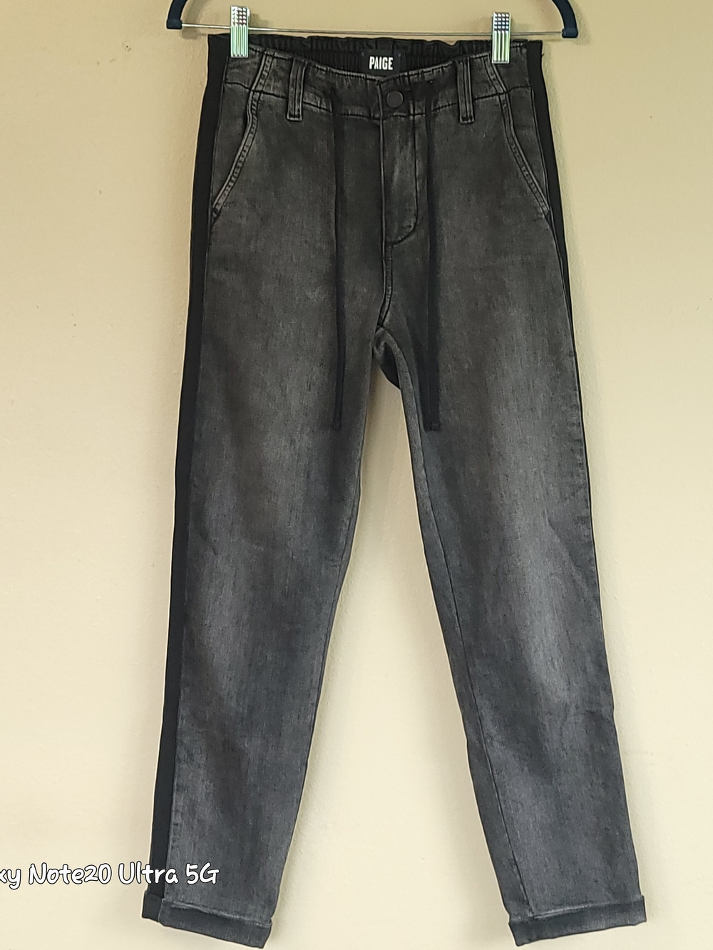 PAIGE Christy Side Stripe Jogger Pants Faded Mist Gray 24 NWOT